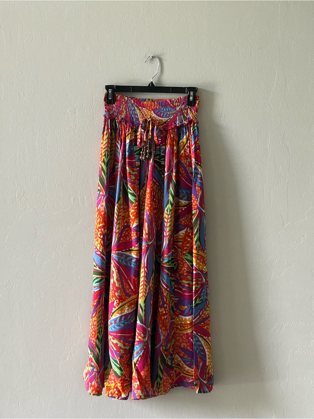 True Destinations Tropical Vibrant Super Wide Leg Palazzo Pants Resortwear Sz M - Picture 5 of 12